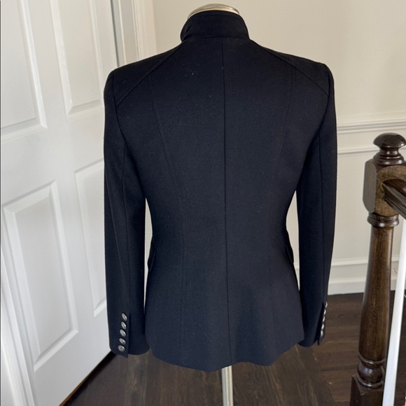 Theory Black Double-Breasted Blazer with Silver Buttons 95% wool - Picture 4 of 6